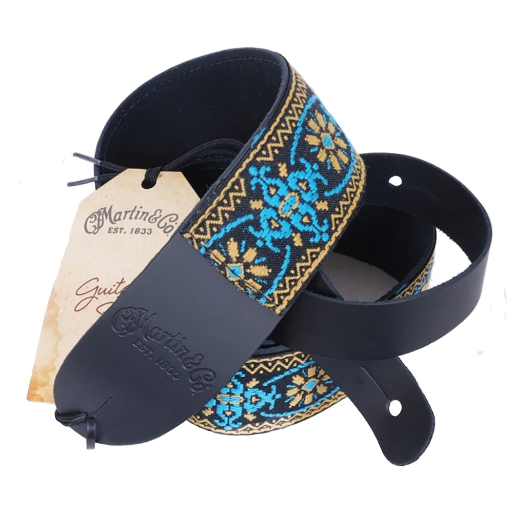 Martin Guitars Retro Woven Strap ' Blue / Yellow' - Acoustic Centre Music Store, Melbourne Australia