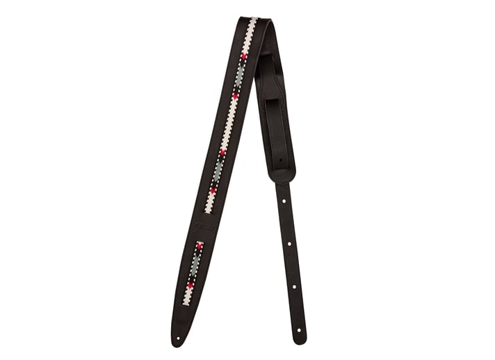 Fender Paramount Acoustic Leather Guitar Strap - Black - Acoustic Centre Music Store, Melbourne Australia