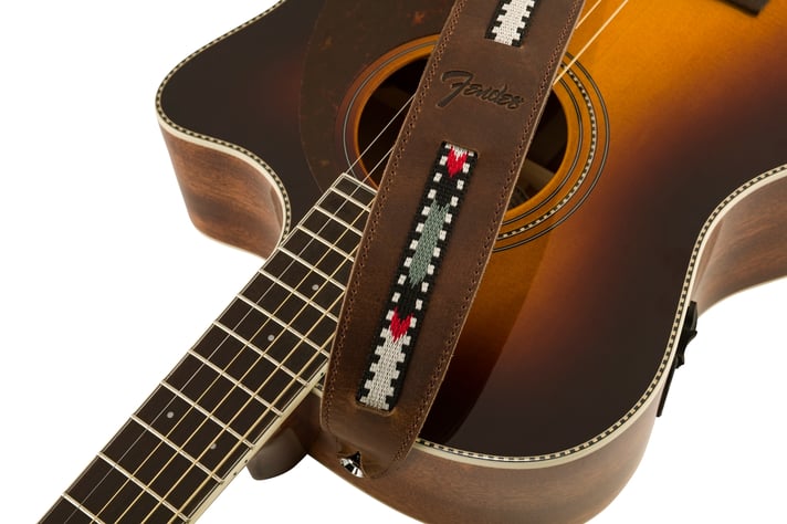 Fender Paramount Acoustic Leather Guitar Strap - Brown - Acoustic Centre Music Store, Melbourne Australia