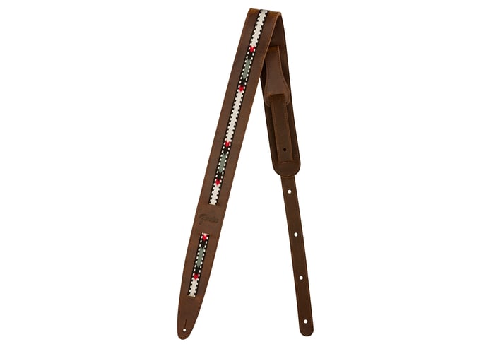 Fender Paramount Acoustic Leather Guitar Strap - Brown - Acoustic Centre Music Store, Melbourne Australia