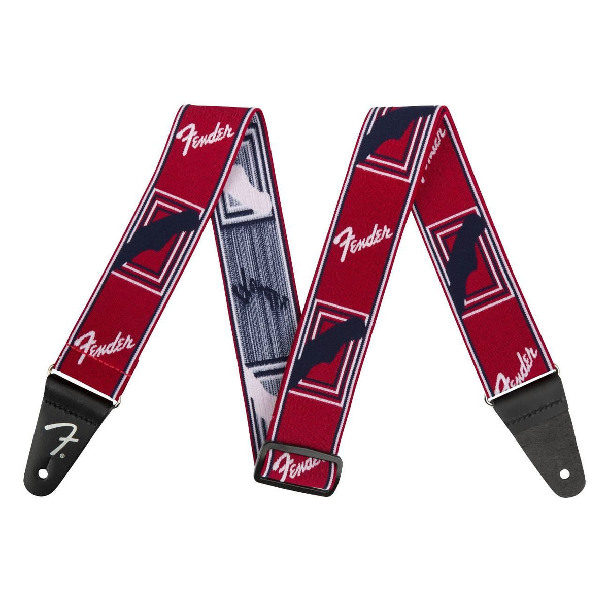 Fender WeighLess Monogram Red/White/Blue Guitar Strap - Acoustic Centre Music Store, Melbourne Australia