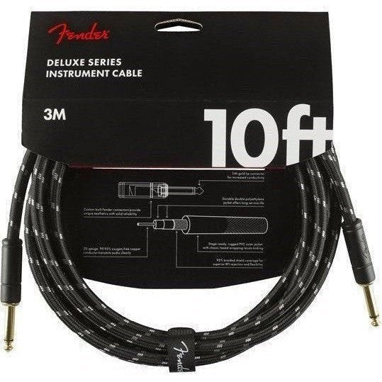 Fender Deluxe Series Black Tweed Guitar Cables - Acoustic Centre Music Store, Melbourne Australia