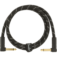 Fender Deluxe Series Instrument Cable 'Black Tweed' - 3' Straight to Angle