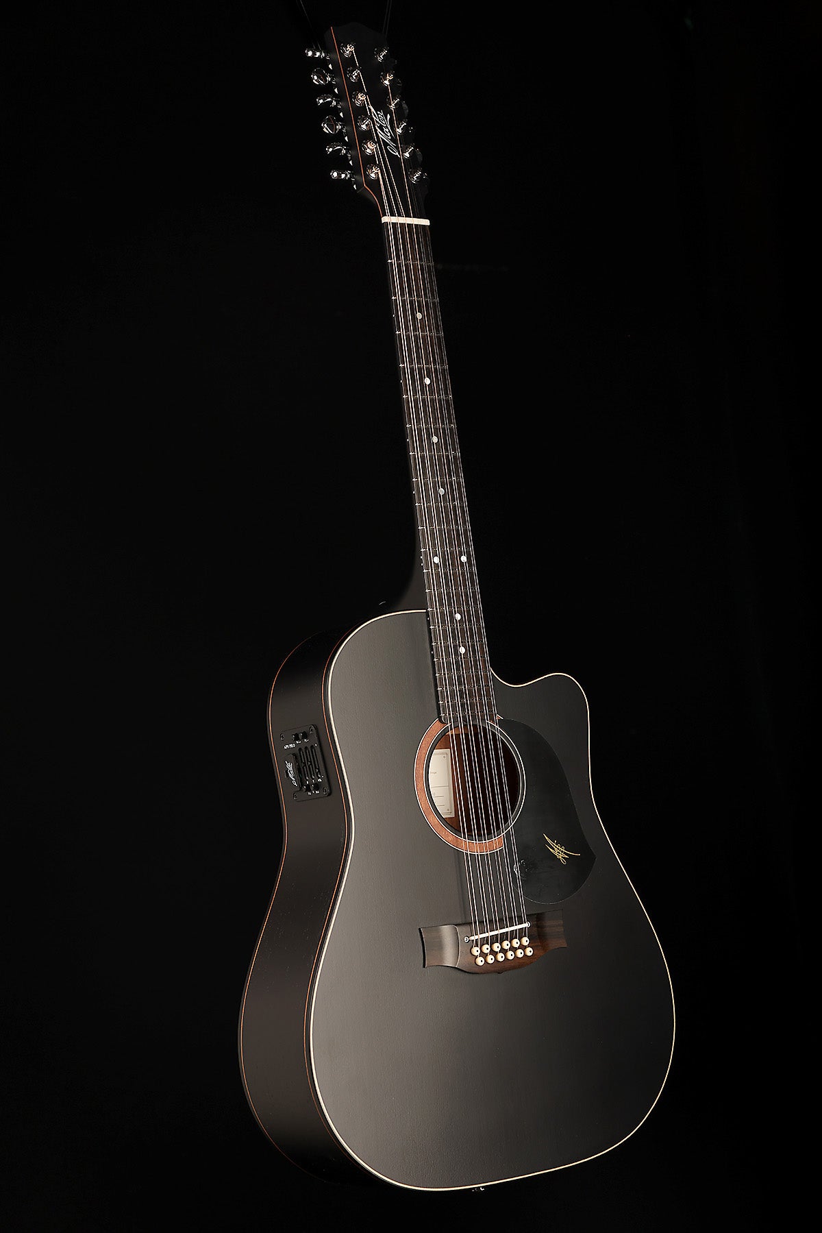 Maton SRS70C-12 Custom ‘Satin Black’ 12-String Dreadnought Cutaway Acoustic Electric Guitar