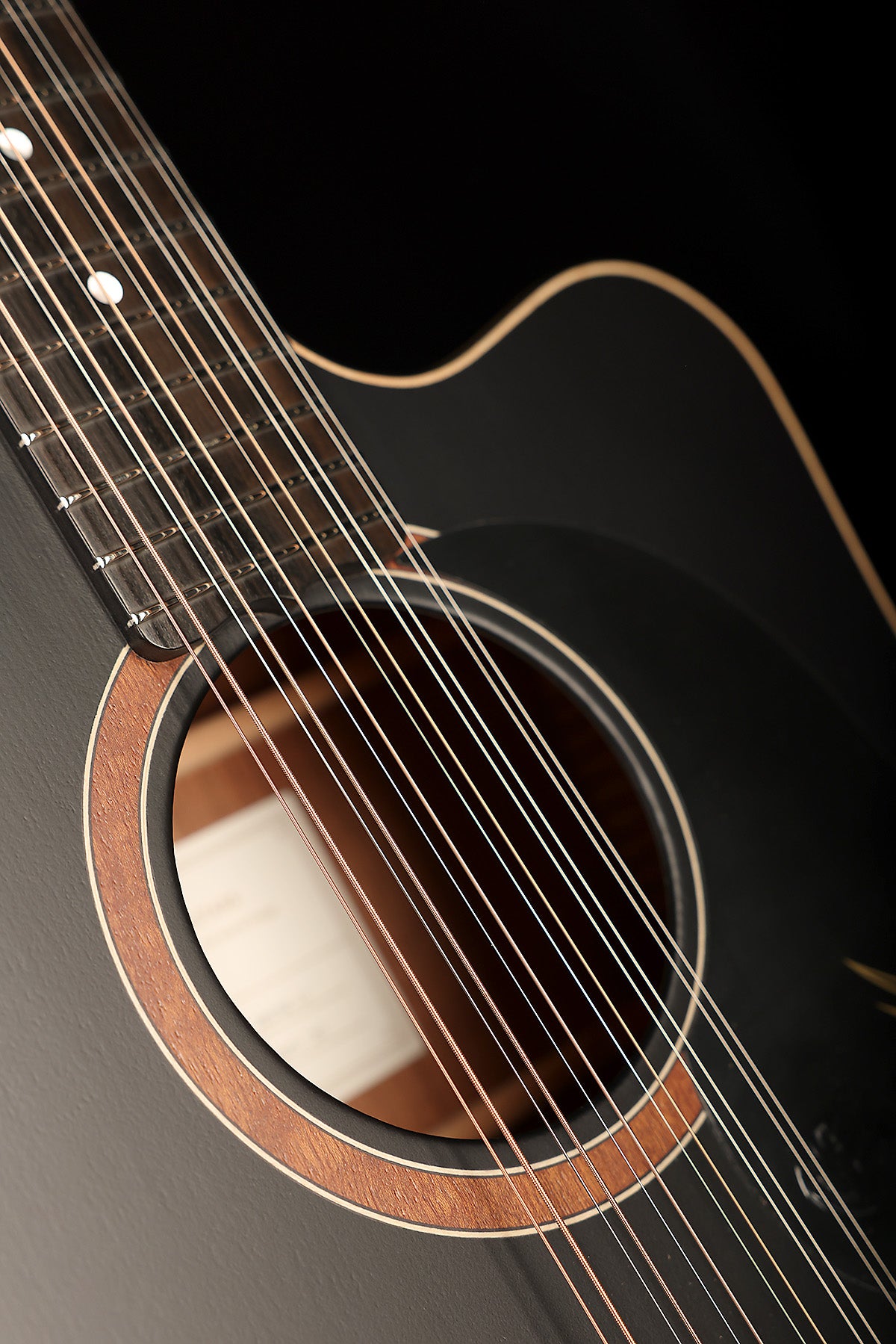Maton SRS70C-12 Custom ‘Satin Black’ 12-String Dreadnought Cutaway Acoustic Electric Guitar