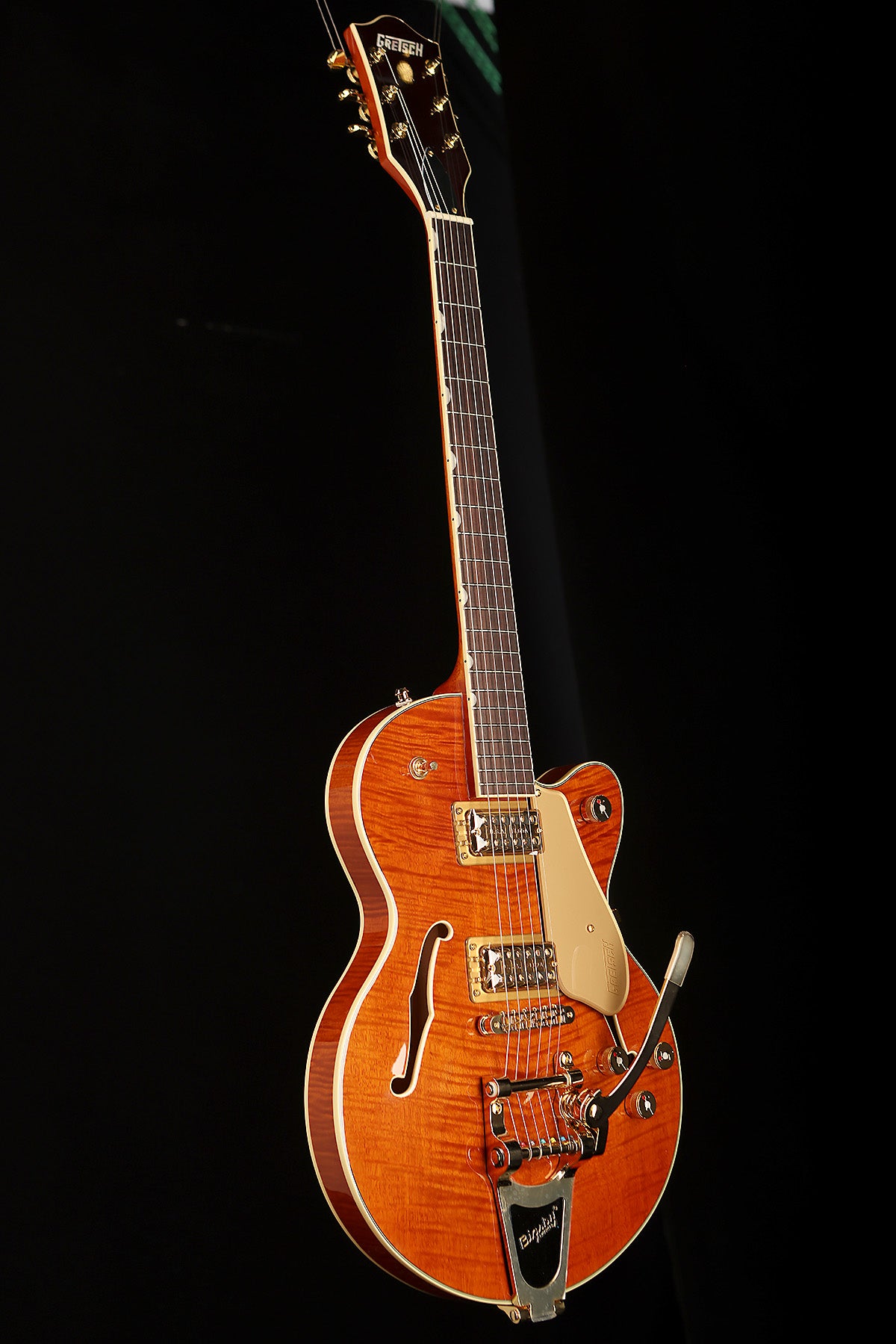 Gretsch Electromatic LTD Flame Okoume Broadkaster Jr. Single-Cut with Bigsby &#39;Roundup Orange&#39; Electric Guitar - Acoustic Centre Music Store, Melbourne Australia