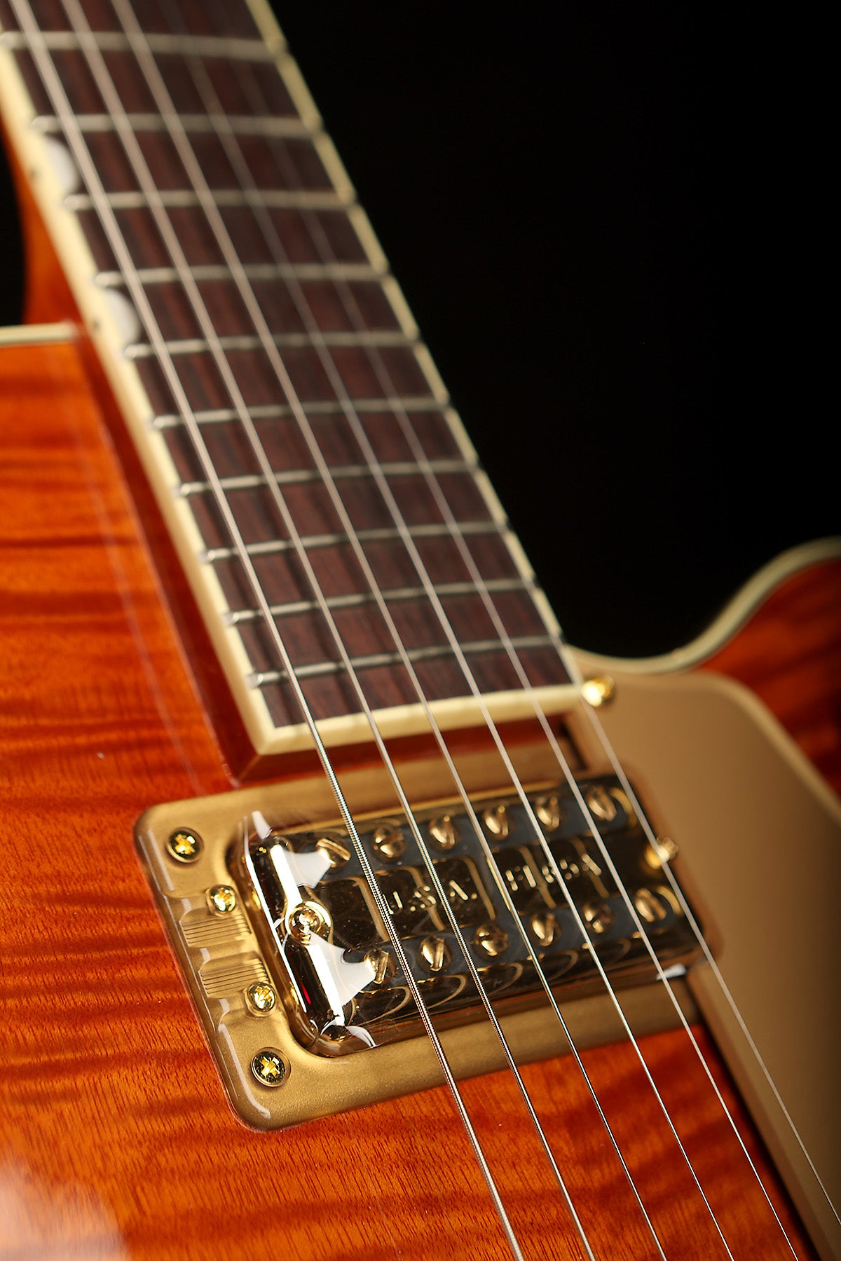 Gretsch Electromatic LTD Flame Okoume Broadkaster Jr. Single-Cut with Bigsby &#39;Roundup Orange&#39; Electric Guitar - Acoustic Centre Music Store, Melbourne Australia