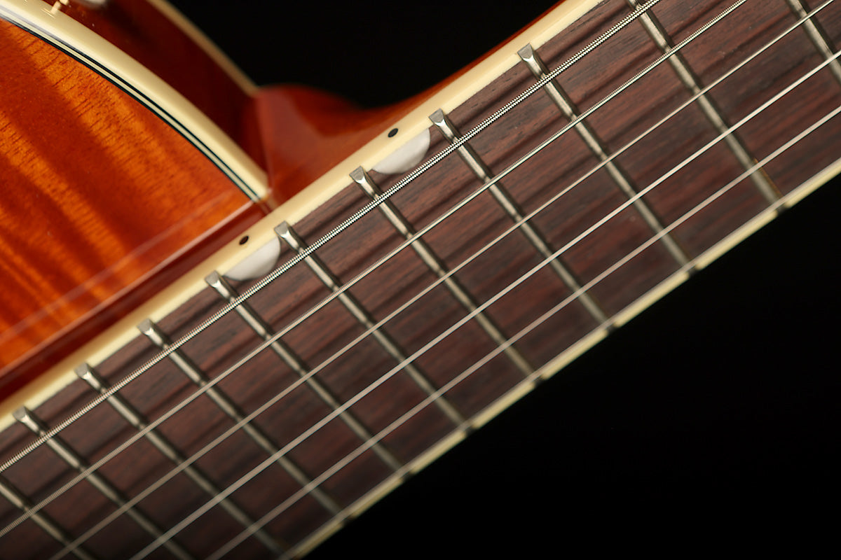 Gretsch Electromatic LTD Flame Okoume Broadkaster Jr. Single-Cut with Bigsby &#39;Roundup Orange&#39; Electric Guitar - Acoustic Centre Music Store, Melbourne Australia