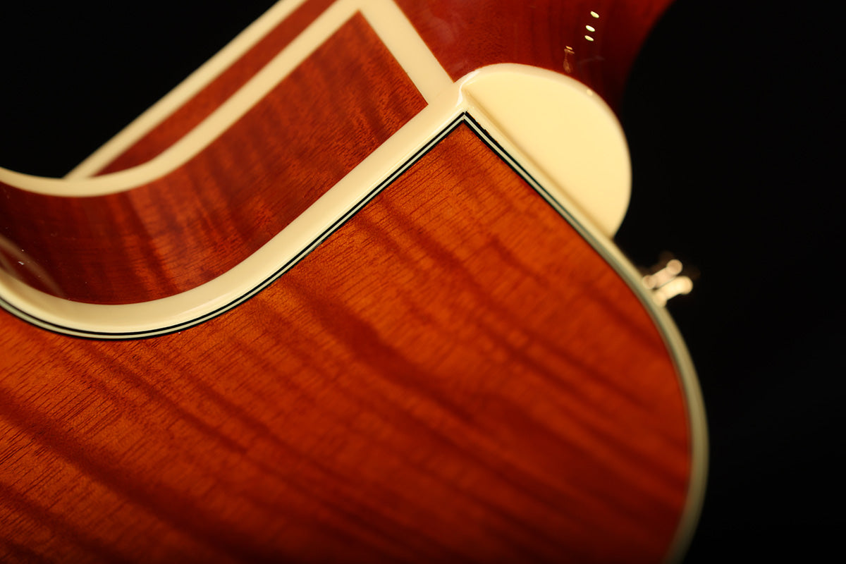 Gretsch Electromatic LTD Flame Okoume Broadkaster Jr. Single-Cut with Bigsby &#39;Roundup Orange&#39; Electric Guitar - Acoustic Centre Music Store, Melbourne Australia