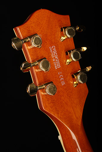 Gretsch Electromatic LTD Flame Okoume Broadkaster Jr. Single-Cut with Bigsby &#39;Roundup Orange&#39; Electric Guitar - Acoustic Centre Music Store, Melbourne Australia