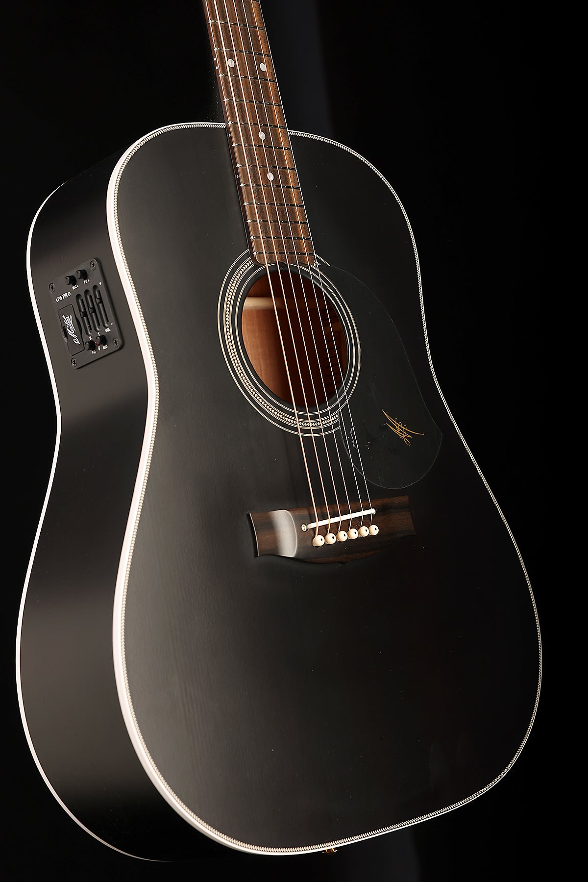 Maton Troubadour Dreadnought Custom 'Satin Black' Acoustic Electric Guitar - Acoustic Centre Music Store, Melbourne Australia