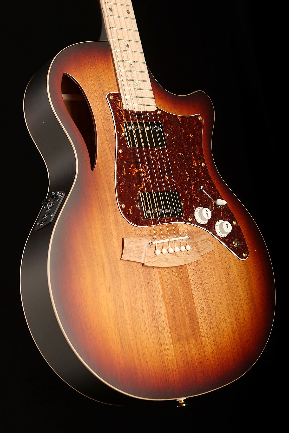 Cole Clark CCTL2EC-BLBL-HH True Hybrid Thinline 'All Blackwood Sunburst' HH Acoustic Electric Guitar - Acoustic Centre Music Store, Melbourne Australia