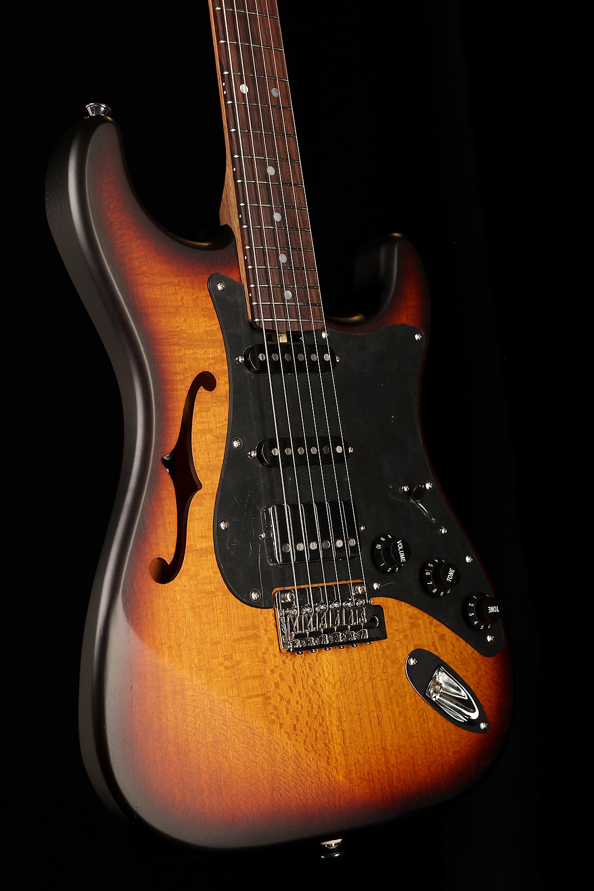 Cole Clark Hollow Baby HSS 'Blackwood Sunburst' Electric Guitar