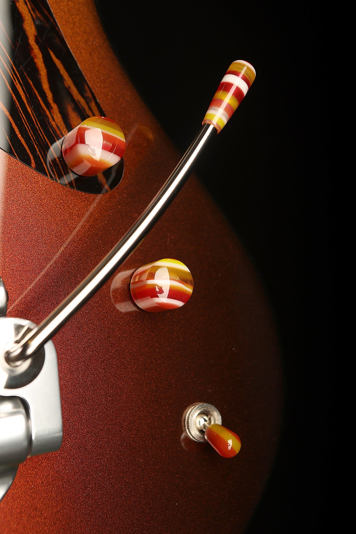 Powers Electric A-Type &#39;Chroma Watermelon&#39; with Camtail Vibrato Electric Guitar - Acoustic Centre Music Store, Melbourne Australia