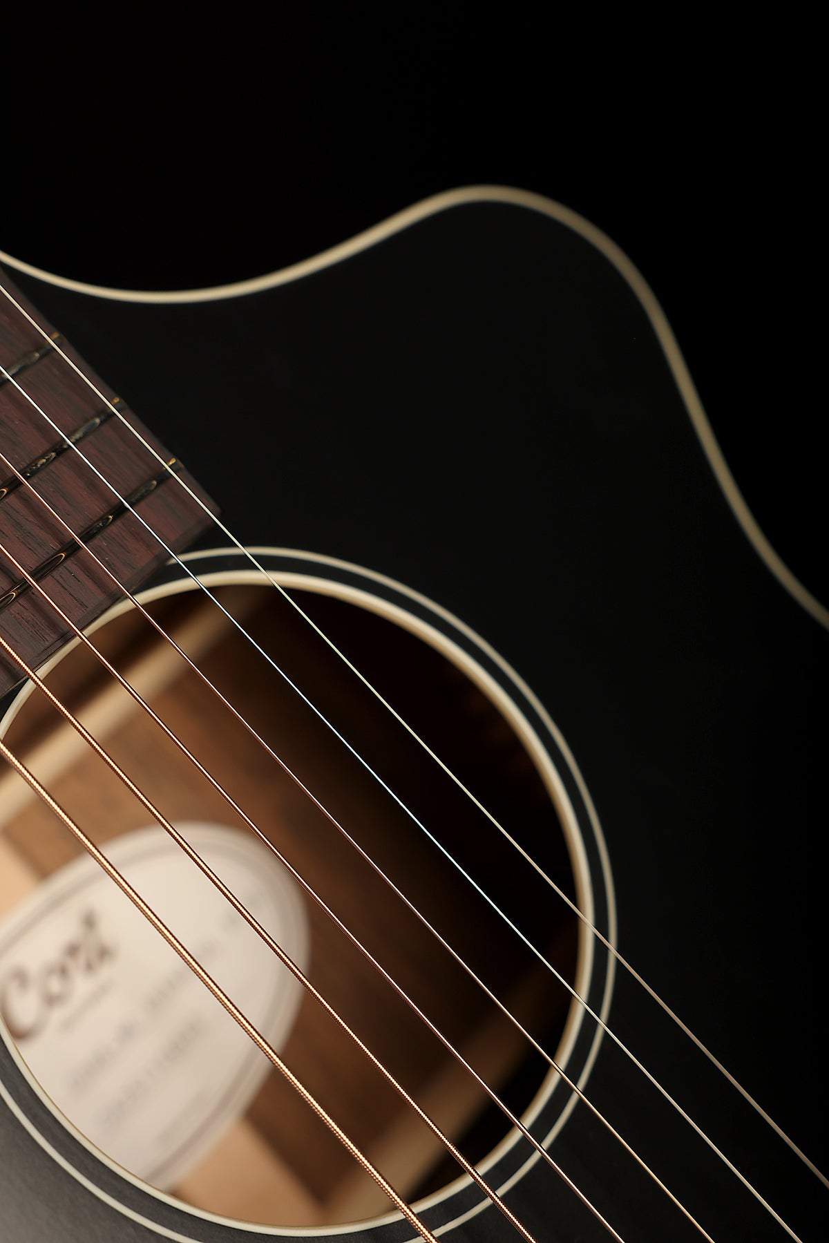 Cort Core-MC Ovangkol 'Black' Modern Concert Acoustic Electric Guitar