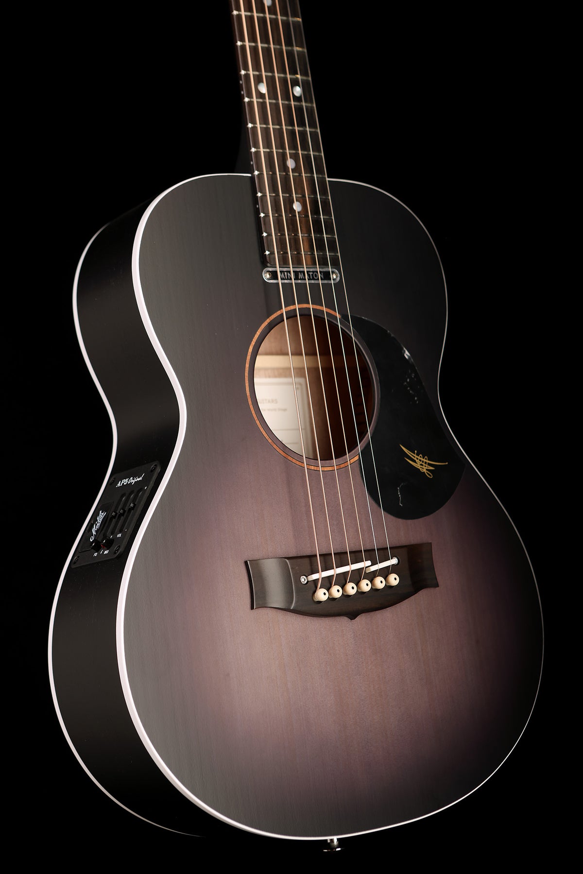 Maton Mini EM-6 Mini Custom &#39;Ghost Black&#39; Acoustic Electric Guitar - Acoustic Centre Music Store, Melbourne Australia