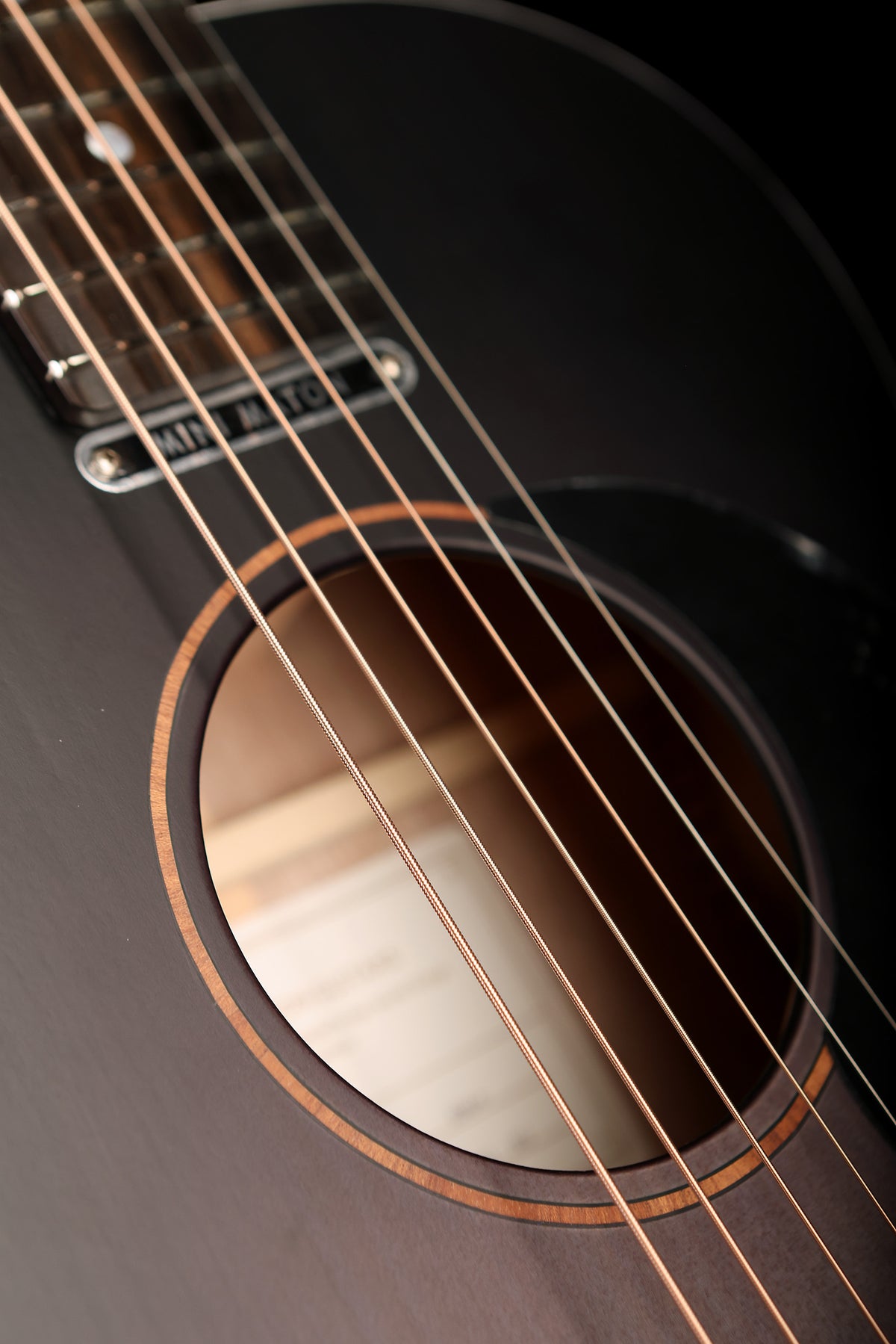 Maton Mini EM-6 Mini Custom &#39;Ghost Black&#39; Acoustic Electric Guitar - Acoustic Centre Music Store, Melbourne Australia