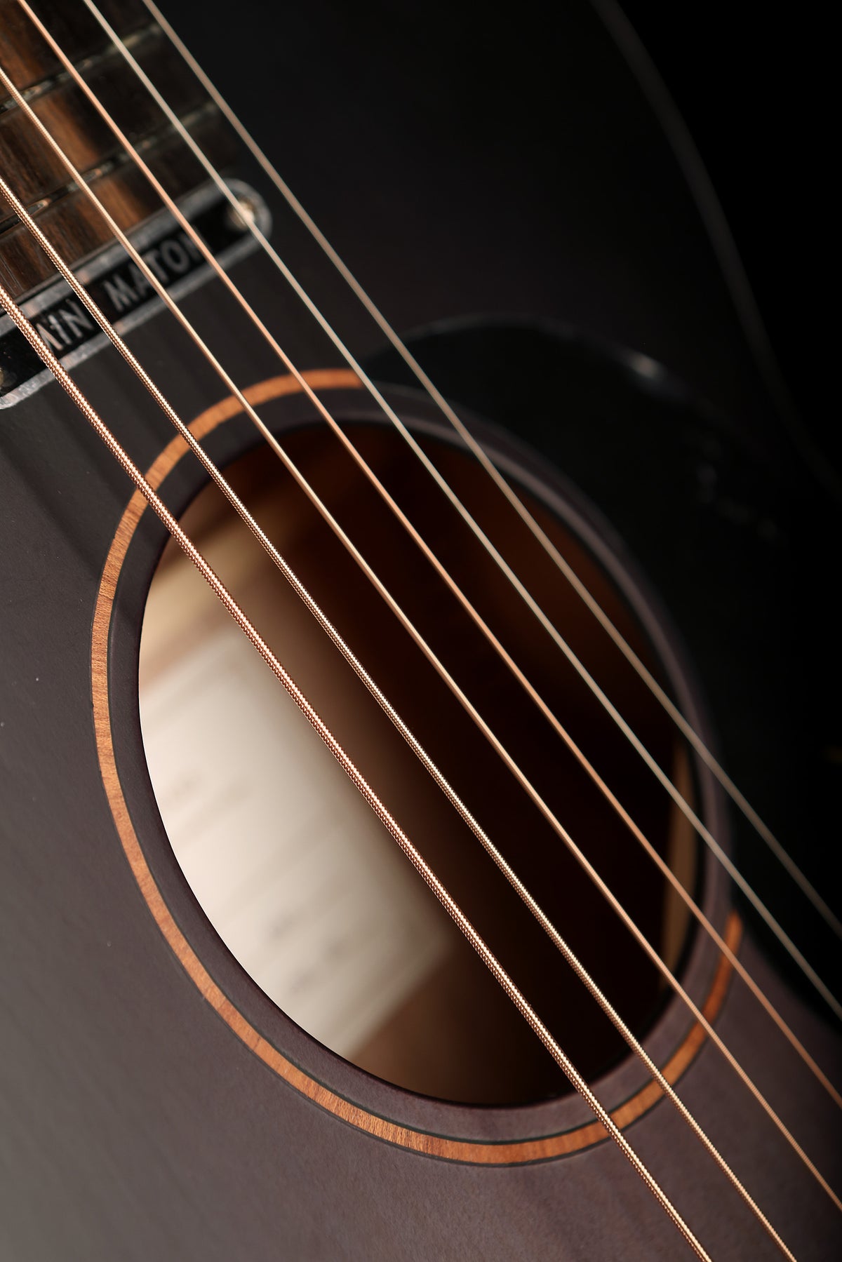 Maton Mini EM-6 Mini Custom &#39;Ghost Black&#39; Acoustic Electric Guitar - Acoustic Centre Music Store, Melbourne Australia