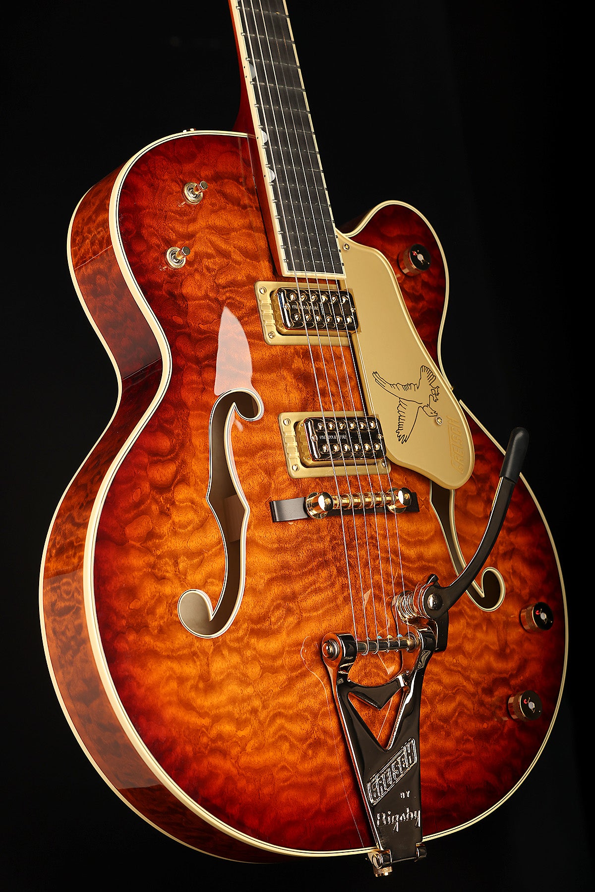 Gretsch G6136TGQM-59 Limited Edition Quilt Classic Falcon 'Forge Glow' Hollow Body Electric Guitar