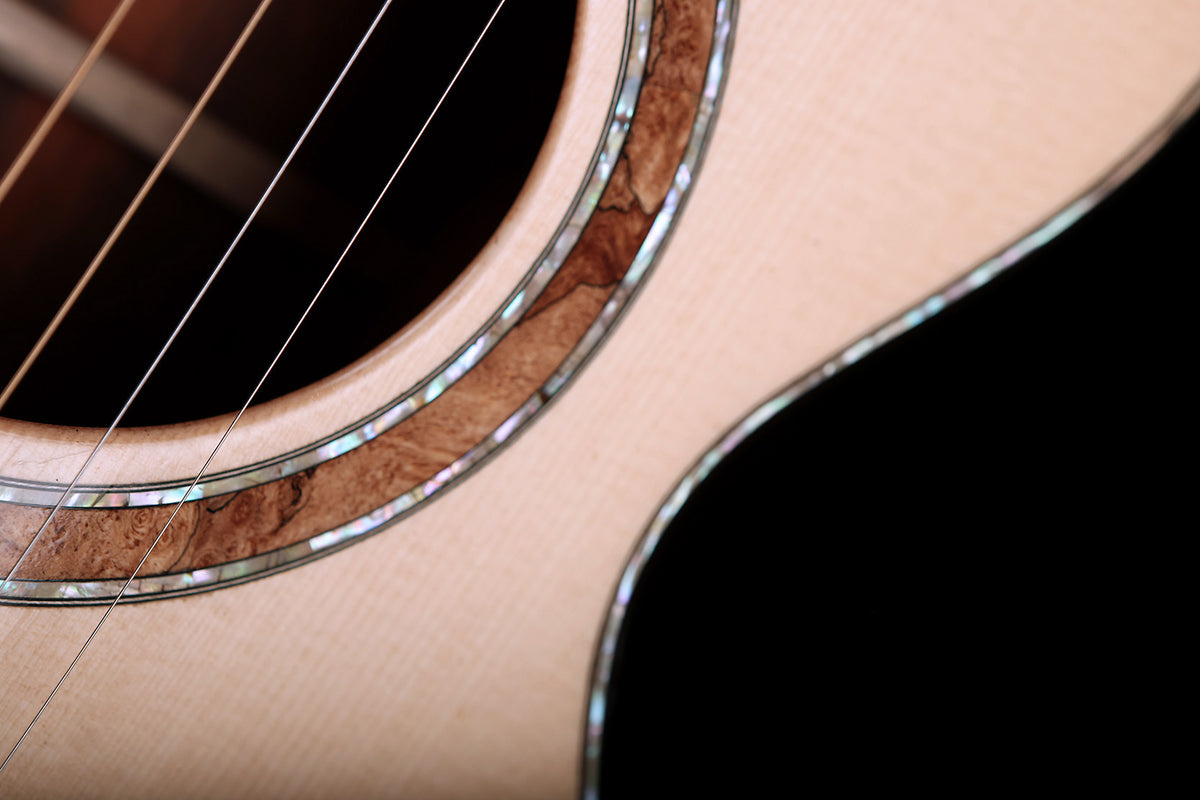 David Worthy Parlour &#39;Adirondack Spruce / Tiger Myrtle&#39; Acoustic Guitar - Acoustic Centre Music Store, Melbourne Australia