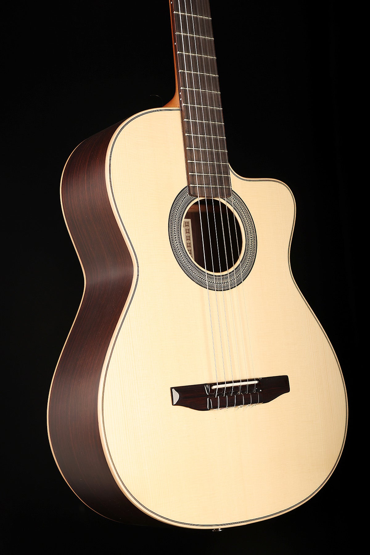 Esteve Crossover 'Natural' Spruce Cutaway Classical Acoustic Electric Guitar