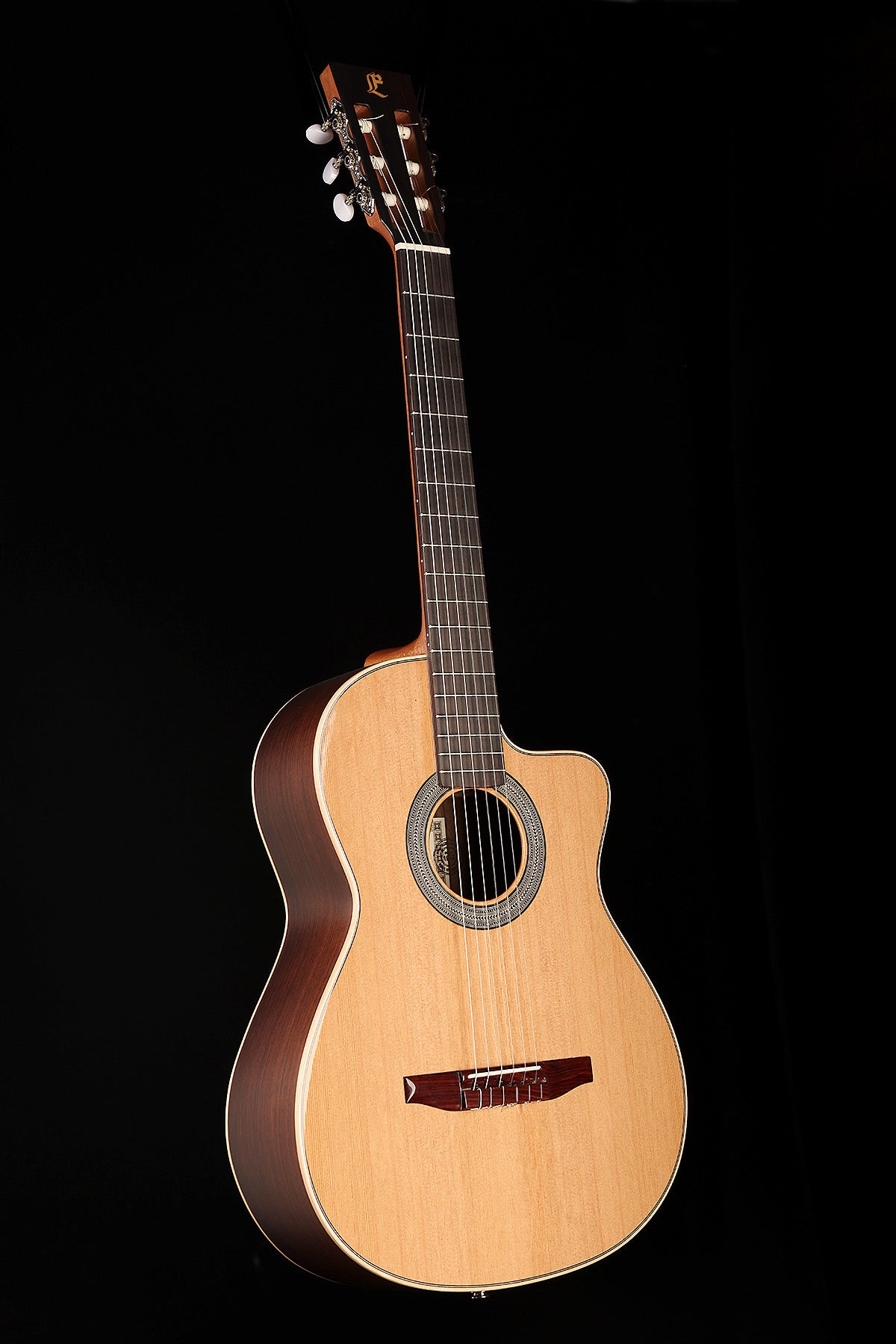 Esteve Crossover 'Natural' Cedar Cutaway Classical Acoustic Electric Guitar