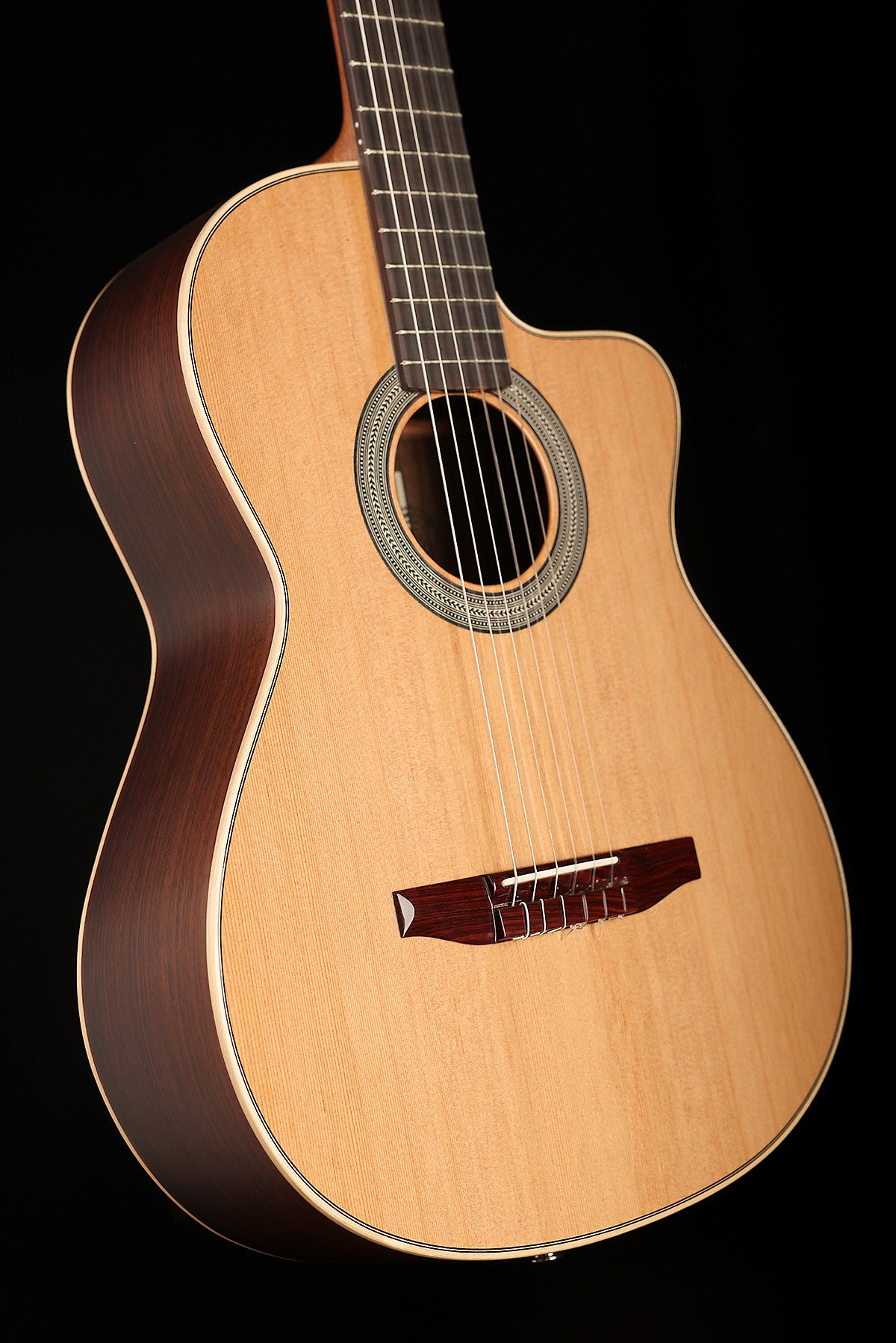 Esteve Crossover 'Natural' Cedar Cutaway Classical Acoustic Electric Guitar