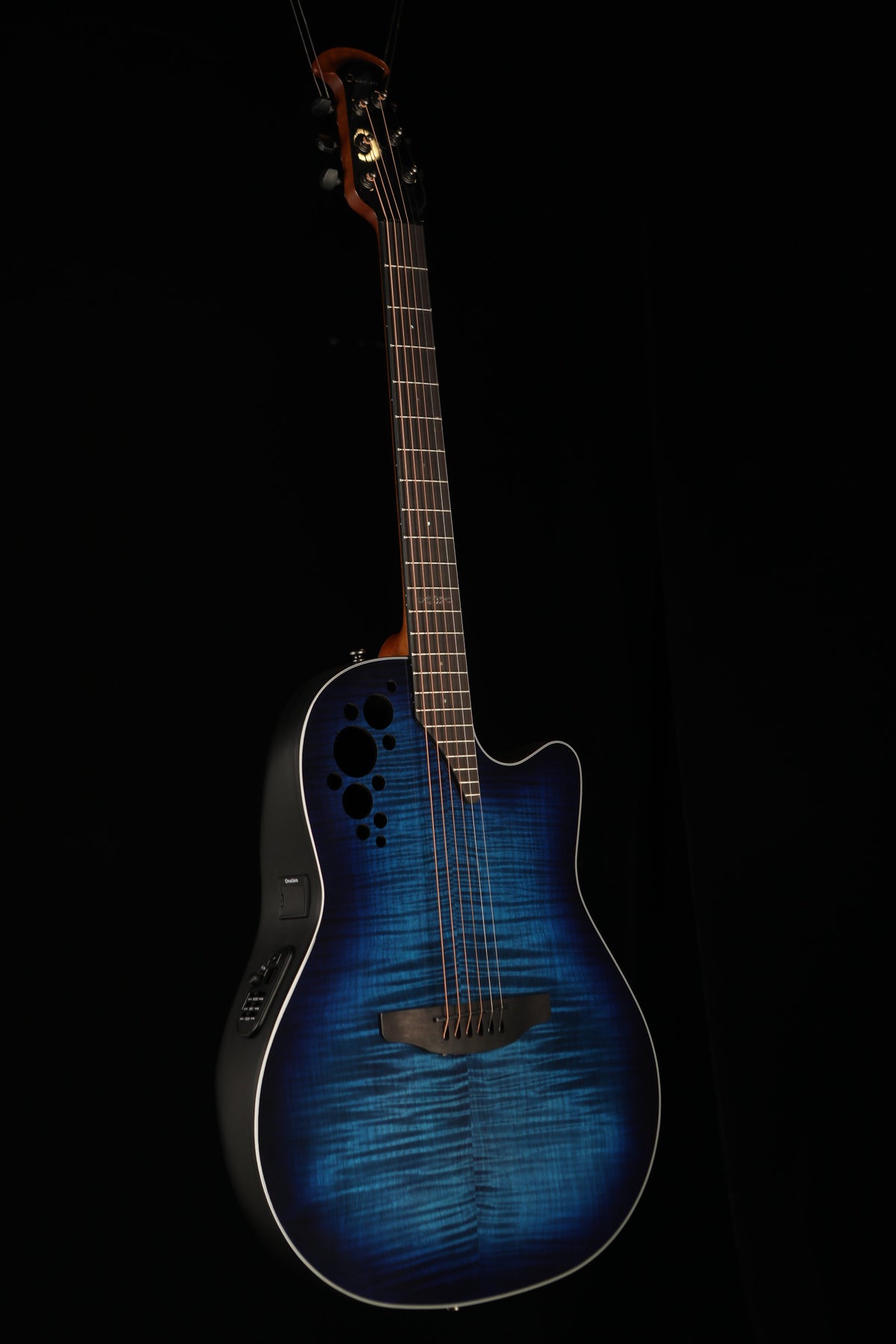 Ovation Celebrity Elite Plus Flame Maple 'Limited Edition Blue' Acoustic Electric Guitar - Acoustic Centre Music Store, Melbourne Australia