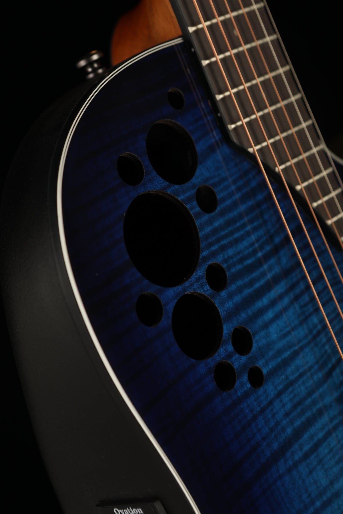Ovation Celebrity Elite Plus Flame Maple 'Limited Edition Blue' Acoustic Electric Guitar - Acoustic Centre Music Store, Melbourne Australia