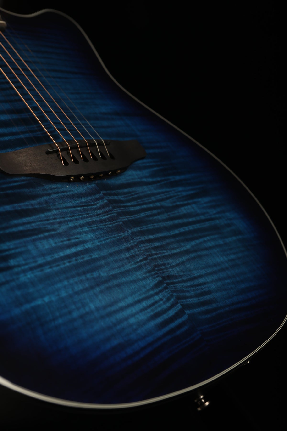 Ovation Celebrity Elite Plus Flame Maple 'Limited Edition Blue' Acoustic Electric Guitar - Acoustic Centre Music Store, Melbourne Australia