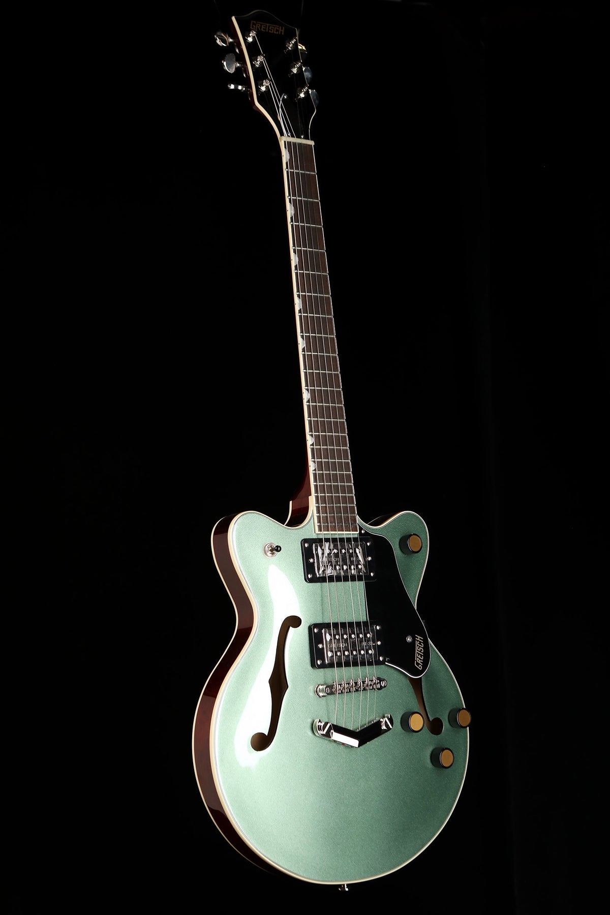 Gretsch G2655 Streamliner Center Block Jr. Double-Cut with V-Stoptail &#39;Steel Olive&#39; Electric Guitar - Acoustic Centre Music Store, Melbourne Australia