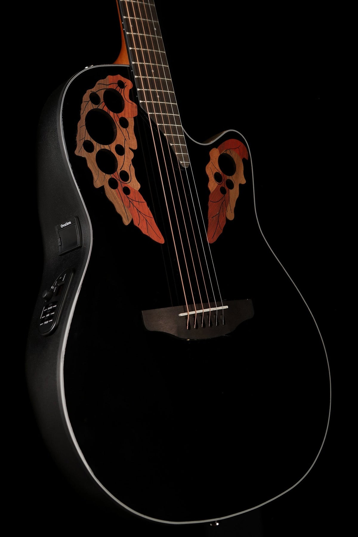 Ovation CE44-5 Celebrity Elite Mid Bowl &#39;Black&#39; Acoustic Electric Guitar - Acoustic Centre Music Store, Melbourne Australia