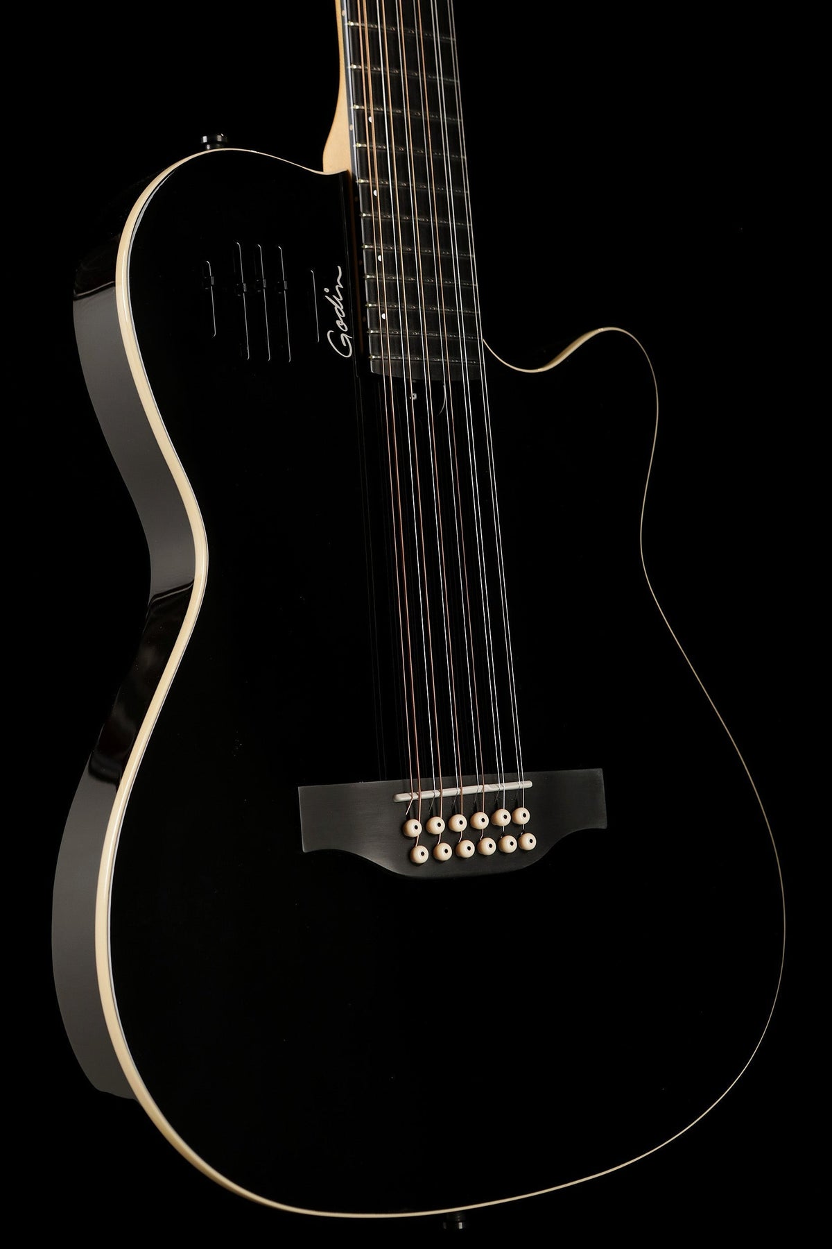 Godin A12 Black HG Hybrid 12-String Acoustic Electric Guitar - Acoustic Centre Music Store, Melbourne Australia