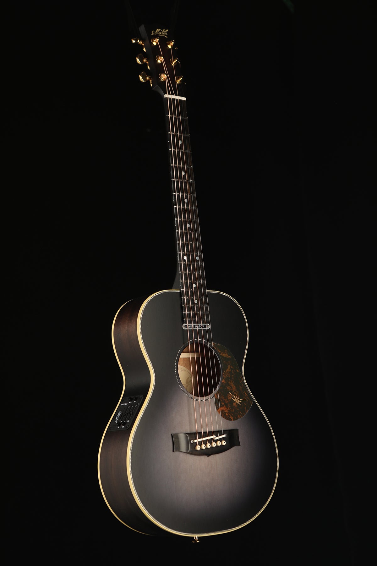 Maton EMD-6 Mini Custom 'Ghost Black' Acoustic Electric Guitar - Acoustic Centre Music Store, Melbourne Australia