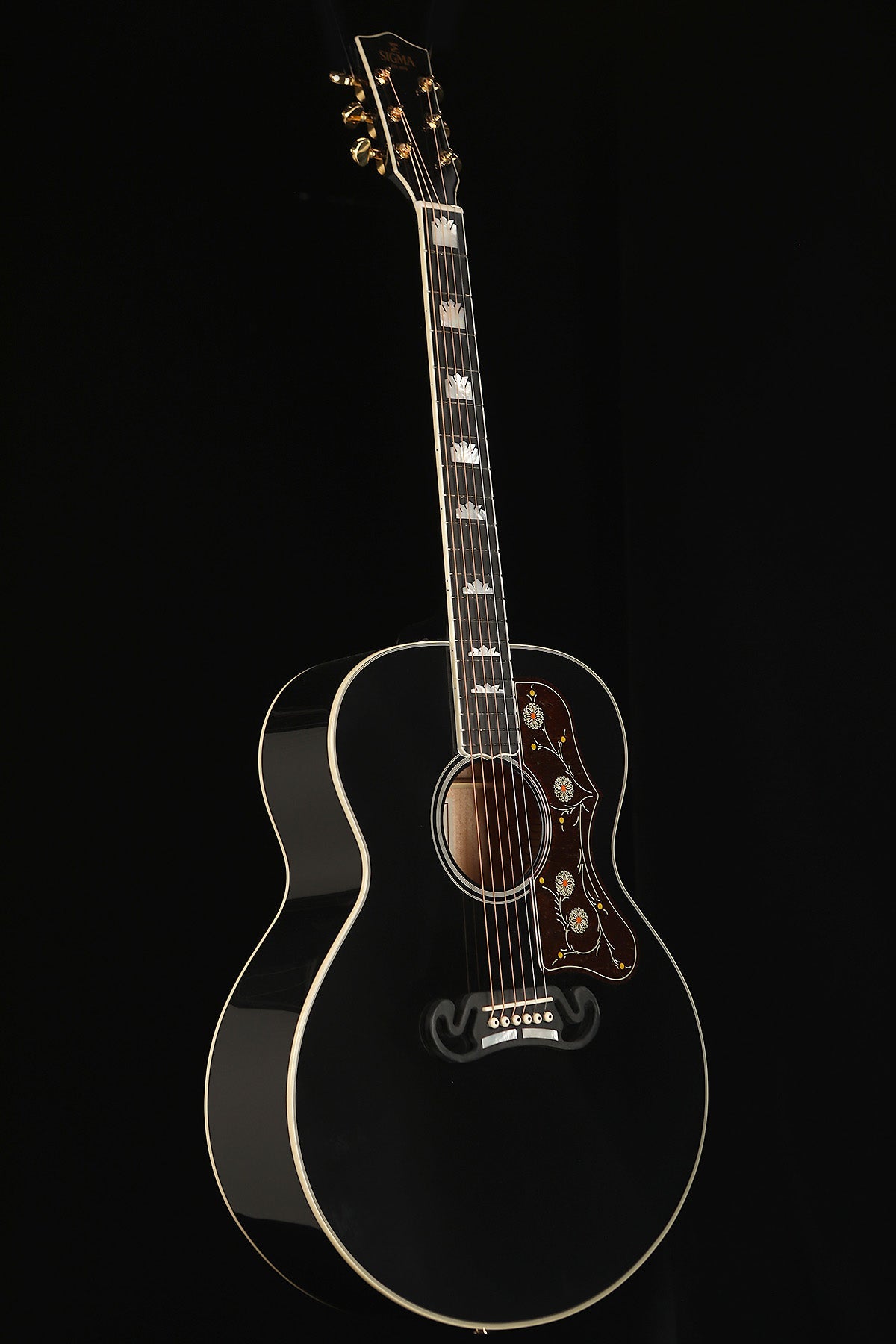 Sigma GJA-SG200BK Jumbo &#39;Gloss Black&#39; Acoustic Electric Guitar - Acoustic Centre Music Store, Melbourne Australia