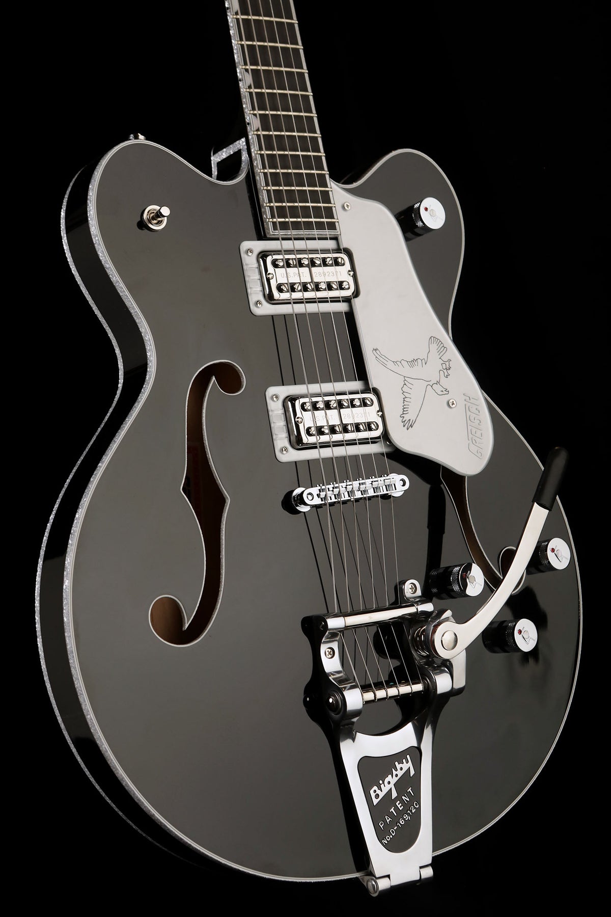 Gretsch G6636TSL Players Edition Silver Falcon Double-Cut with String-Thru Bigsby Electric Guitar - Acoustic Centre Music Store, Melbourne Australia