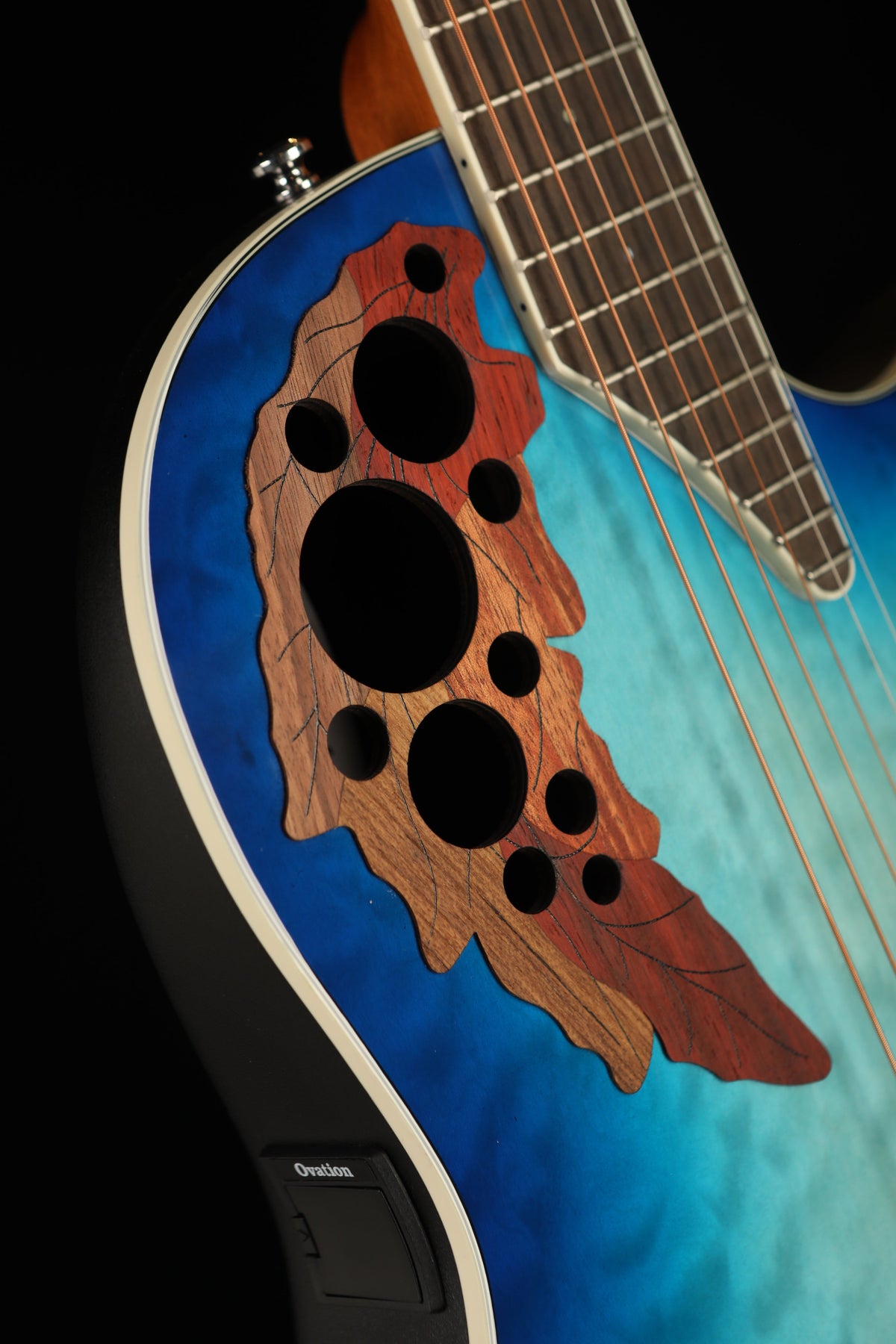 Ovation Celebrity Elite Exotic 'Caribbean Blue Quilted Maple' Acoustic Electric Guitar - Acoustic Centre Music Store, Melbourne Australia
