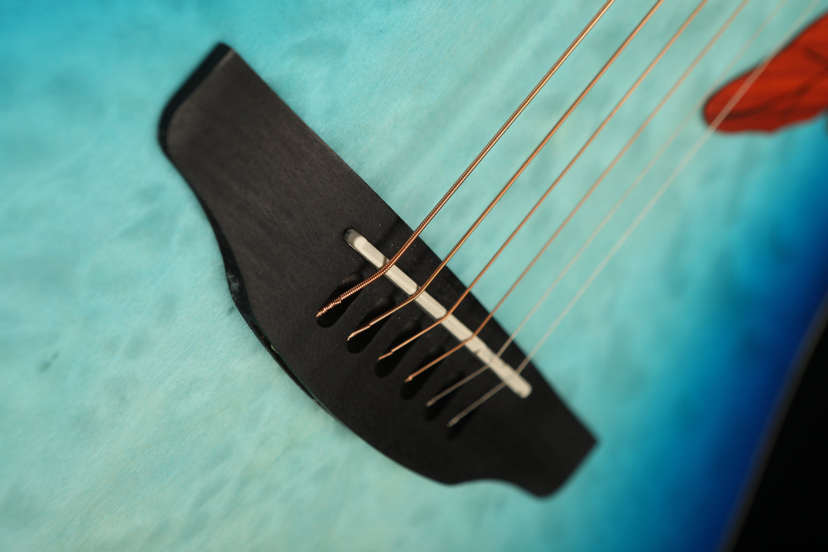 Ovation Celebrity Elite Exotic 'Caribbean Blue Quilted Maple' Acoustic Electric Guitar - Acoustic Centre Music Store, Melbourne Australia