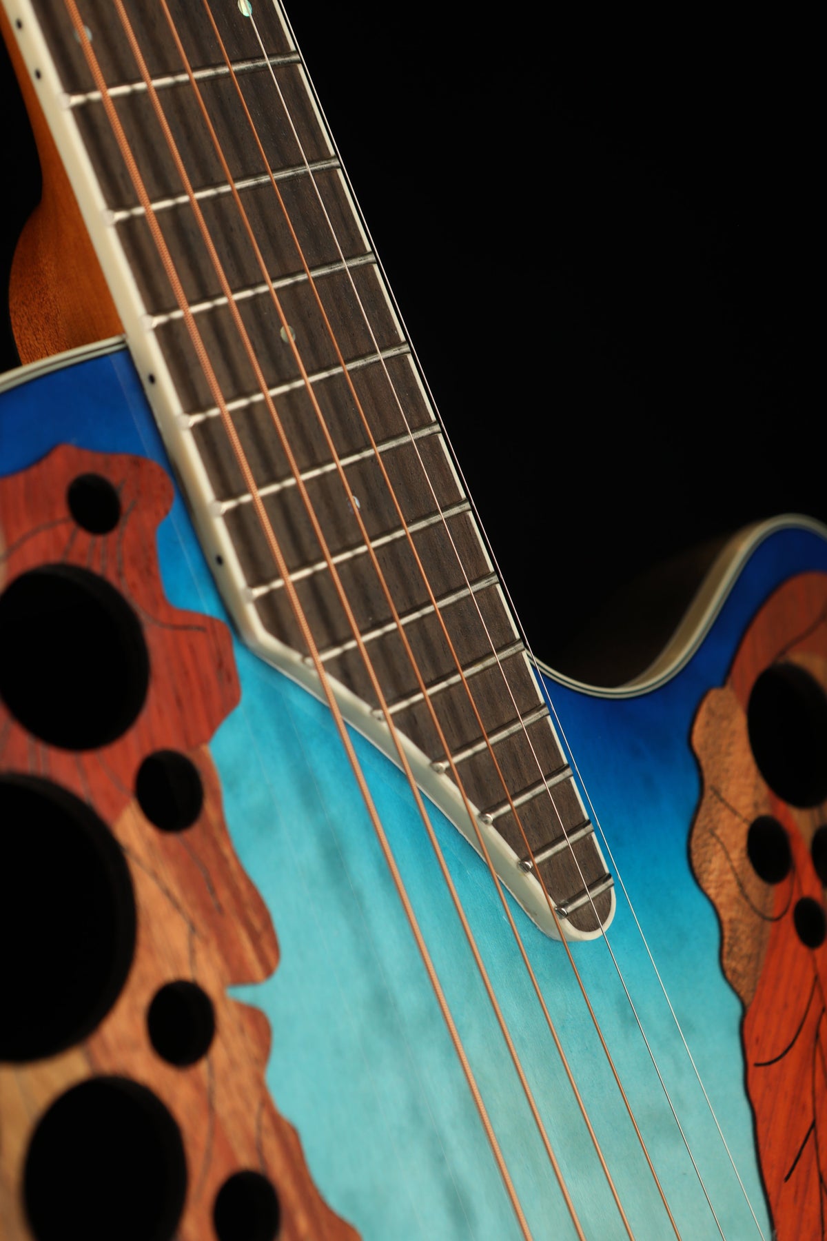 Ovation Celebrity Elite Exotic 'Caribbean Blue Quilted Maple' Acoustic Electric Guitar - Acoustic Centre Music Store, Melbourne Australia