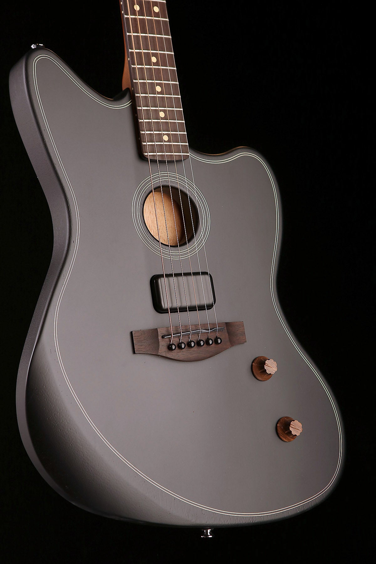 Fender Acoustasonic Standard Jazzmaster &#39;Black&#39; Acoustic Electric Guitar - Acoustic Centre Music Store, Melbourne Australia