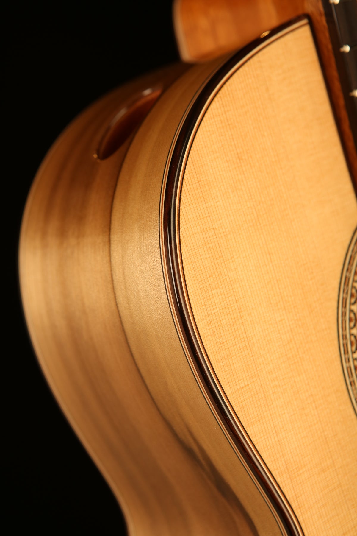 Allan Bull CLG1124 Concert Model 'Blonde Cedar / Black Heart Sassafras' Classical Guitar - Acoustic Centre Music Store, Melbourne Australia