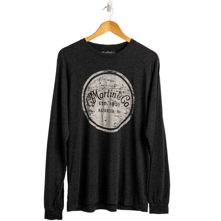 Martin Circle Logo Long-Sleeve T-Shirt - Charcoal - Acoustic Centre Music Store, Melbourne Australia