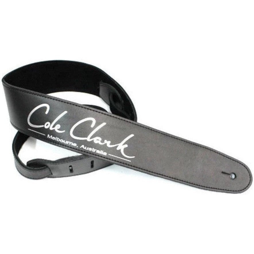 Cole Clark 2.5&quot; Leather Strap - Black / Silver - Acoustic Centre Music Store, Melbourne Australia
