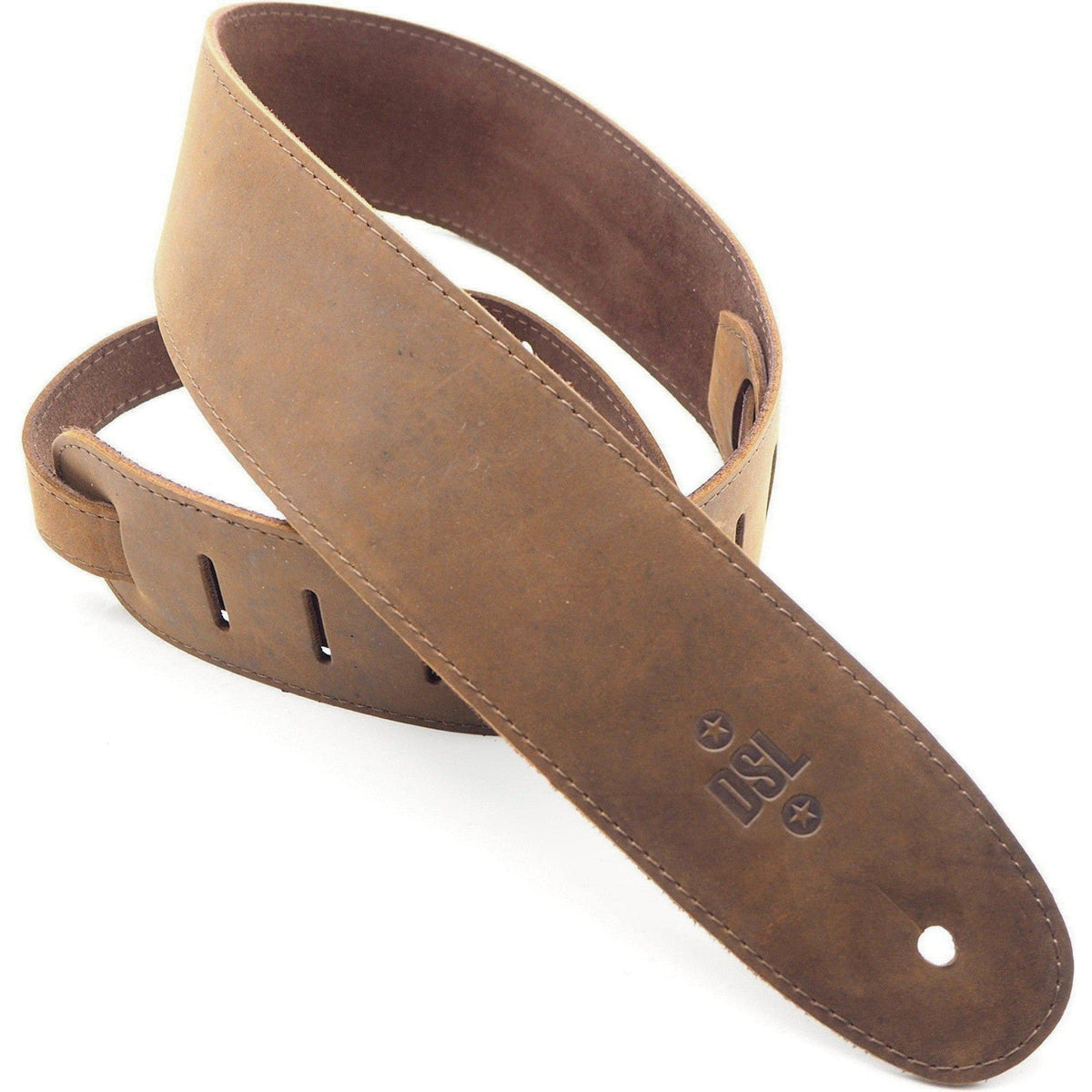 DSL 2.5&quot; Oiled Leather Guitar Strap - Brown - Acoustic Centre Music Store, Melbourne Australia