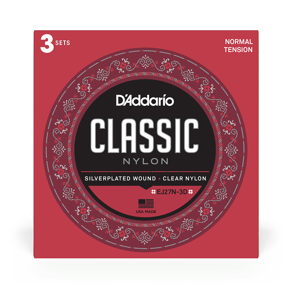 D&#39;Addario EJ27N-3D 3-Pack Classic Nylon Normal Tension Classical Guitar Strings - Acoustic Centre Music Store, Melbourne Australia