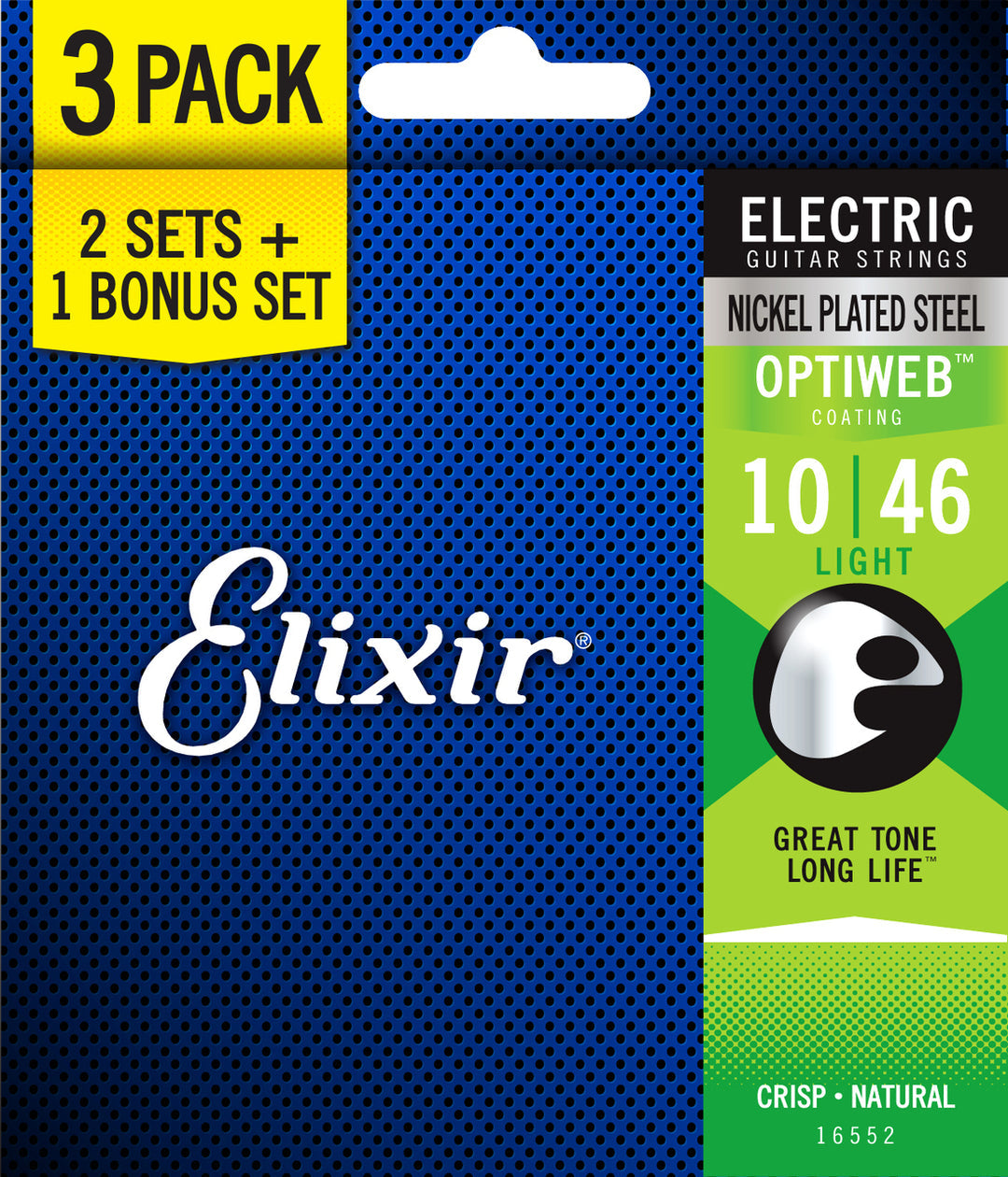 Elixir Optiweb Nickel Plated Steel Electric Guitar Strings Light 10-46 3-Pack