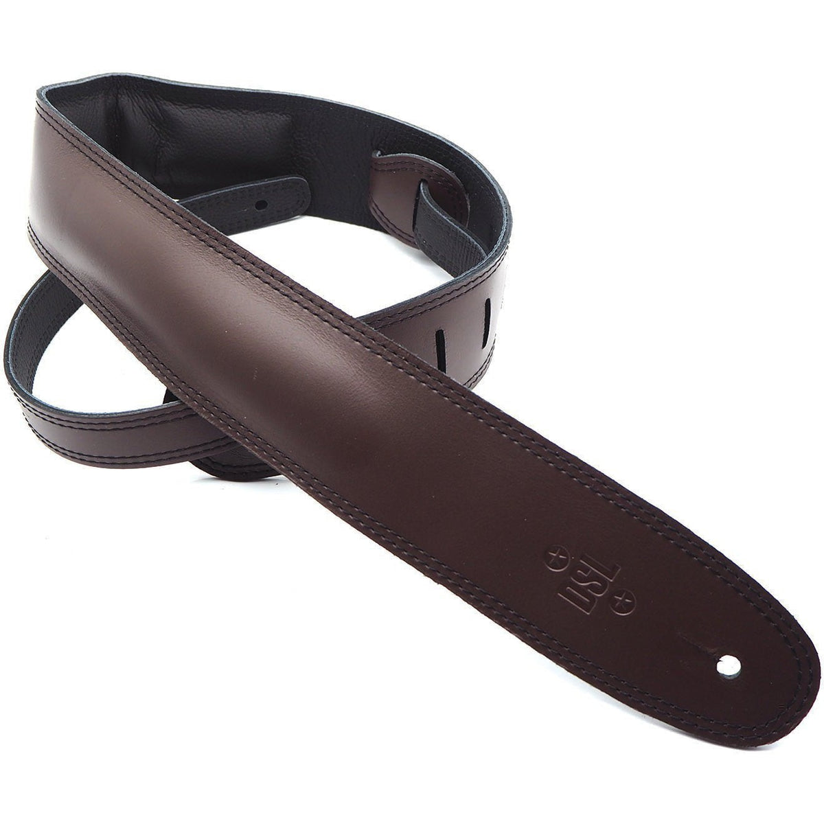 DSL 2.5" Padded Garment Leather Guitar Strap - Saddle Brown/Black - Acoustic Centre Music Store, Melbourne Australia