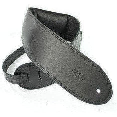 DSL 3.5" Padded Garment Leather Guitar Strap - Black/Black - Acoustic Centre Music Store, Melbourne Australia