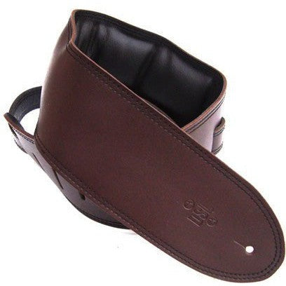 DSL 3.5&quot; Padded Garment Leather Guitar Strap - Saddle Brown/Black - Acoustic Centre Music Store, Melbourne Australia