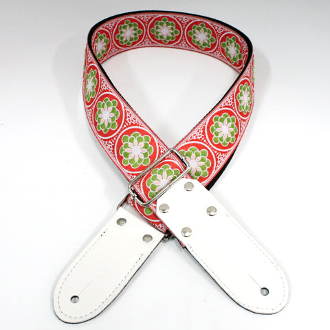 DSL 2&quot; Jacquard Weaving Guitar Strap - Flower Green - Acoustic Centre Music Store, Melbourne Australia